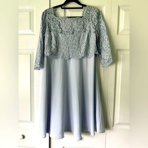 Luxe by Seraphine PALE BLUE LACE MATERNITY & NURSING DRESS
